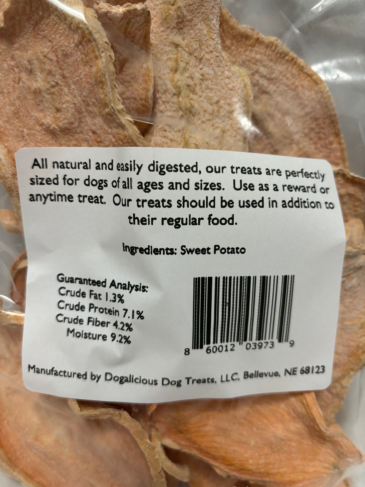 Dog chips - small bag - Sweet Potato