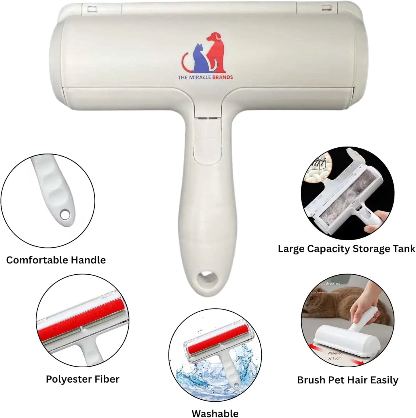 The Miracle Brands Pet Hair Remover Roller - RED