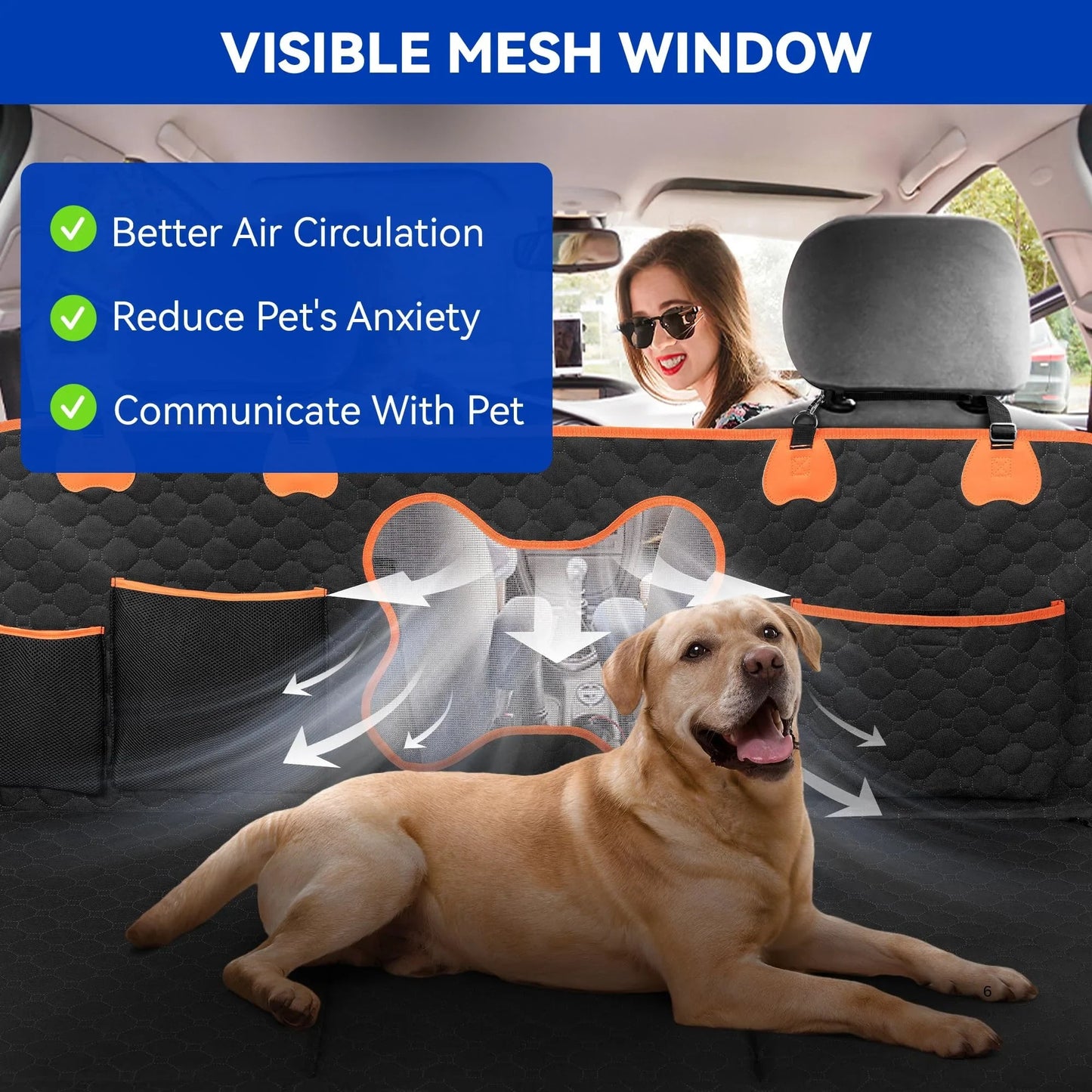 The Miracle Brands – Heavy-Duty Dog Car Seat Cover, 400 lbs Support, Waterproof Hard Bottom