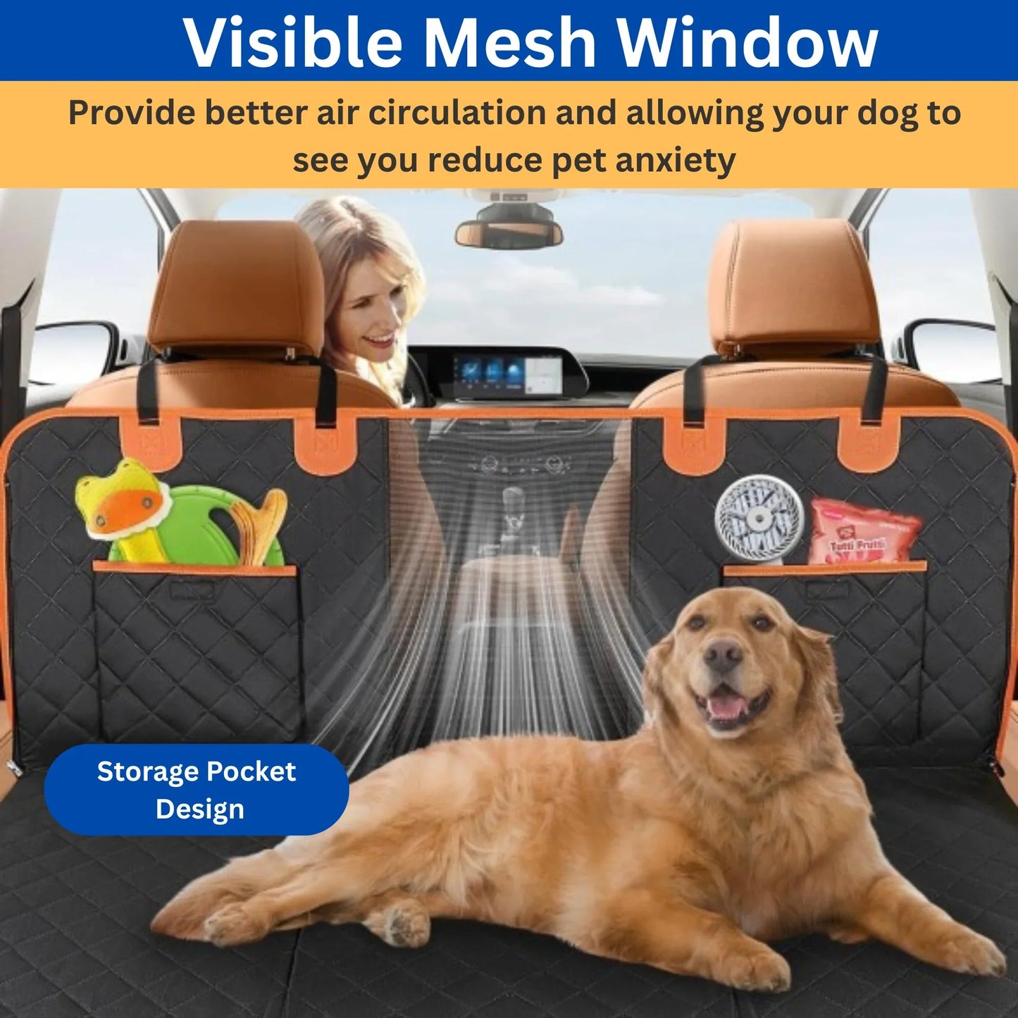 The Miracle Brands – Heavy-Duty Dog Car Seat Cover, 400 lbs Support, Waterproof Hard Bottom